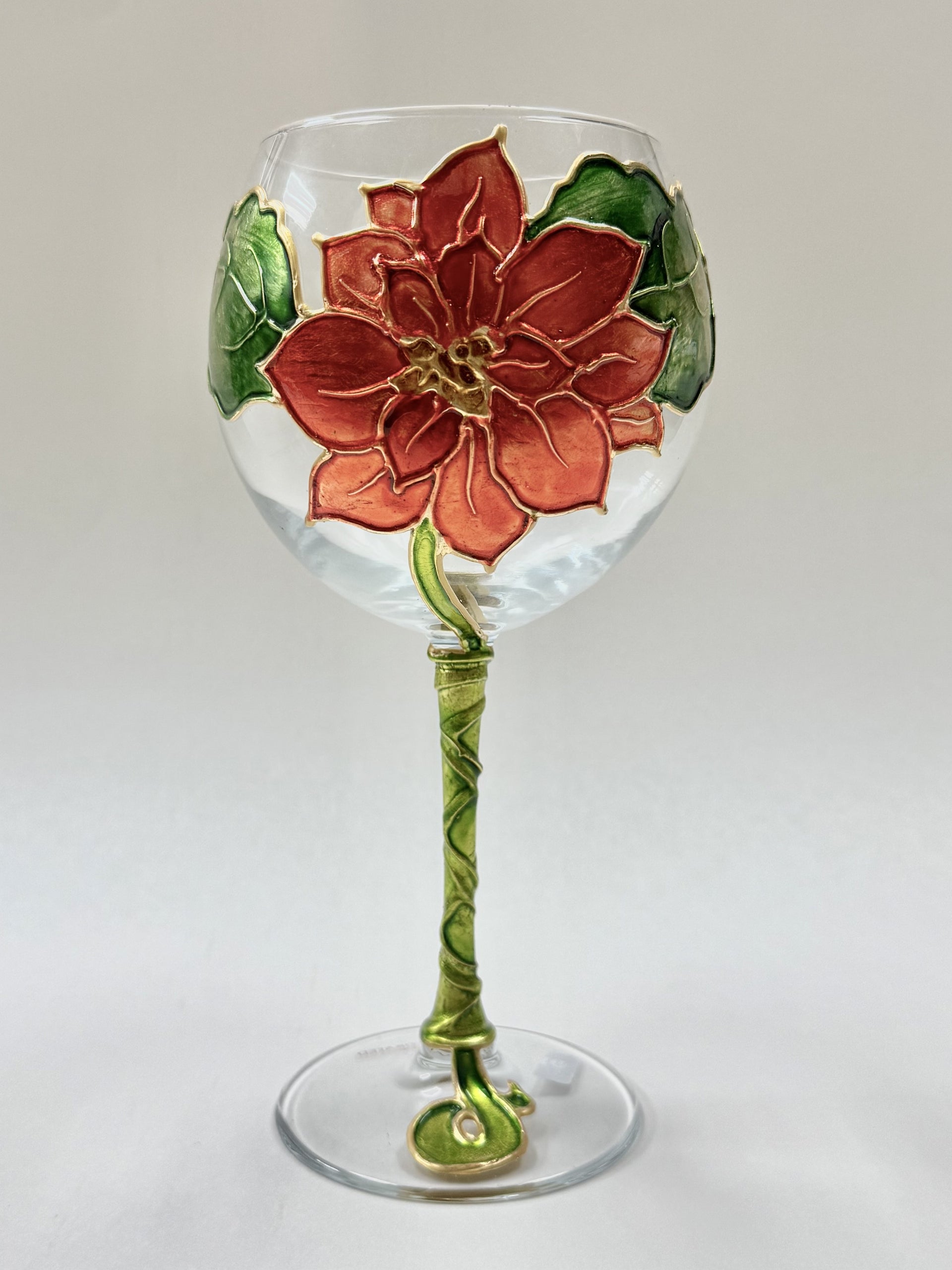 Textured Poinsettia Wine Glass – The Island Shop