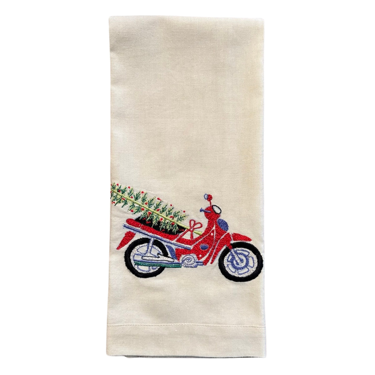 Red Christmas Scooter Guest Towel